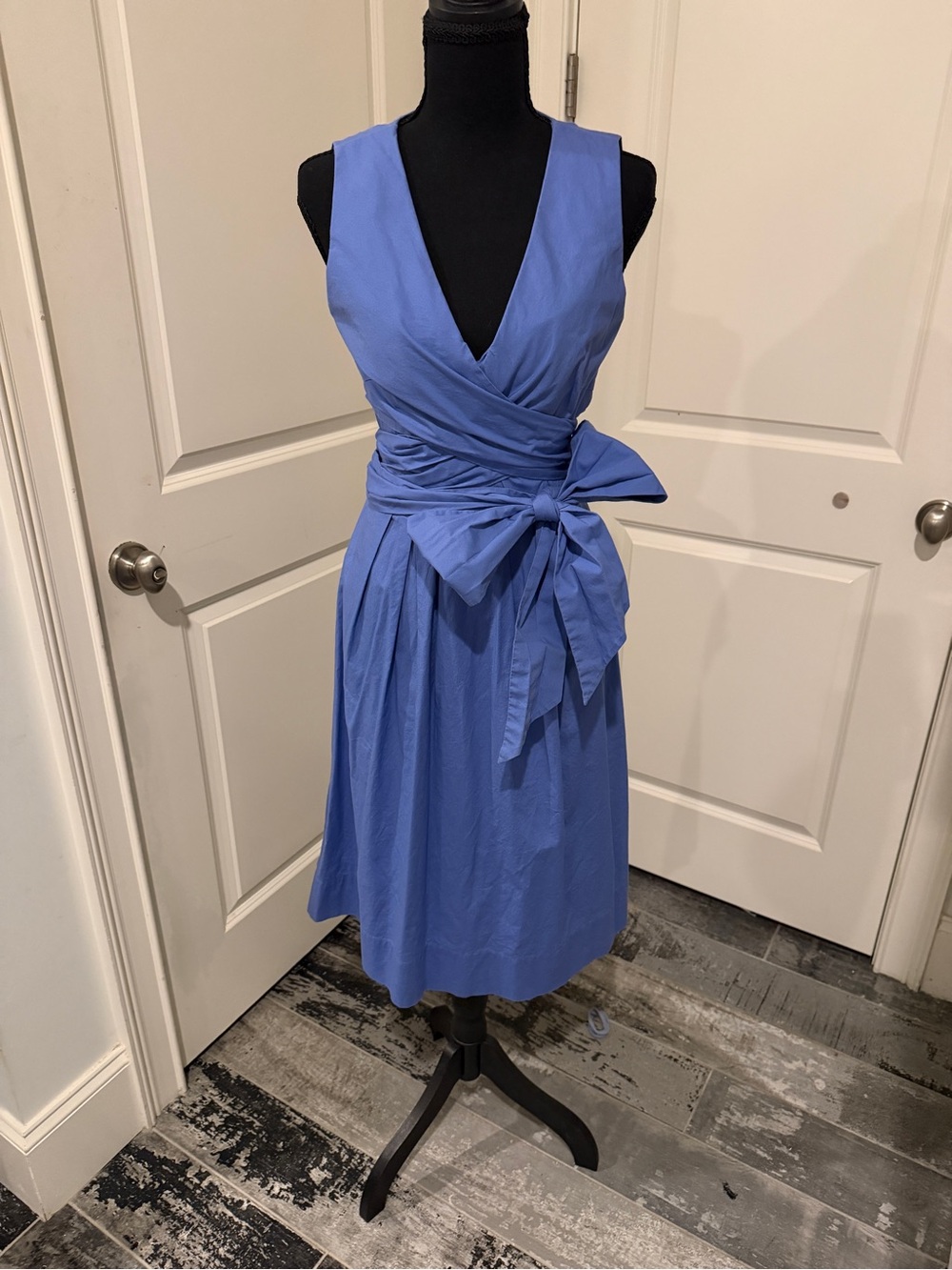 J. Crew Sleeveless Wrap Midi Dress in Periwinkle